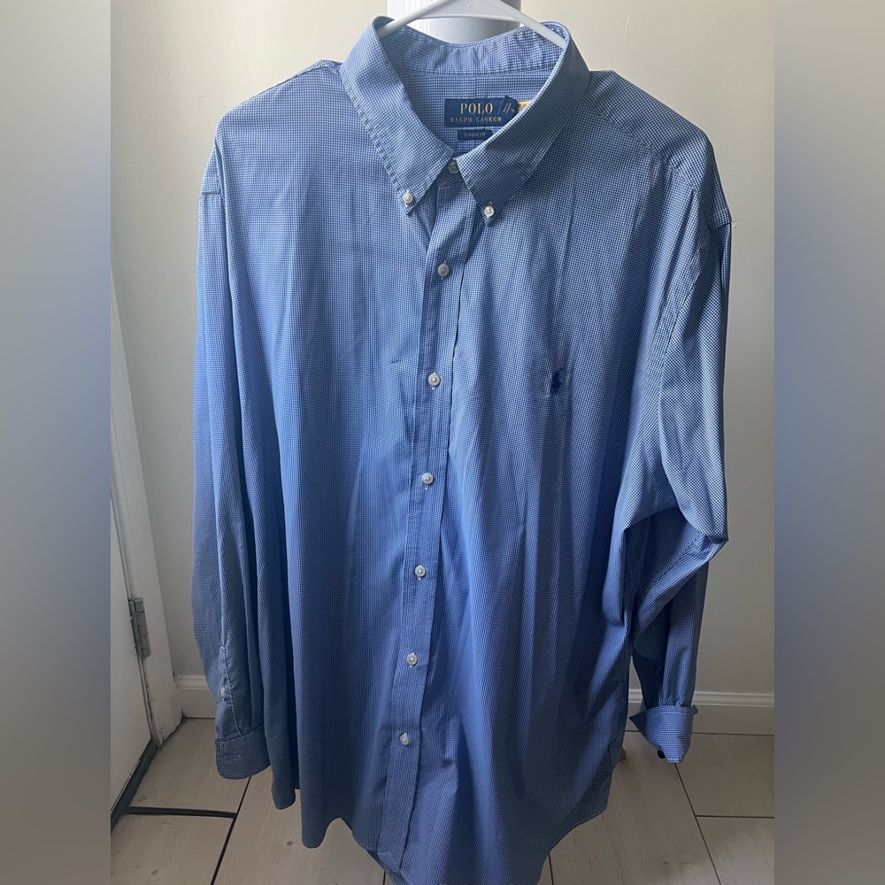 Ralph Lauren Men's Casual Blue Button Down Shirt
